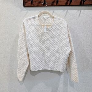 Banana Republic Quilted Cream Sweatshirt